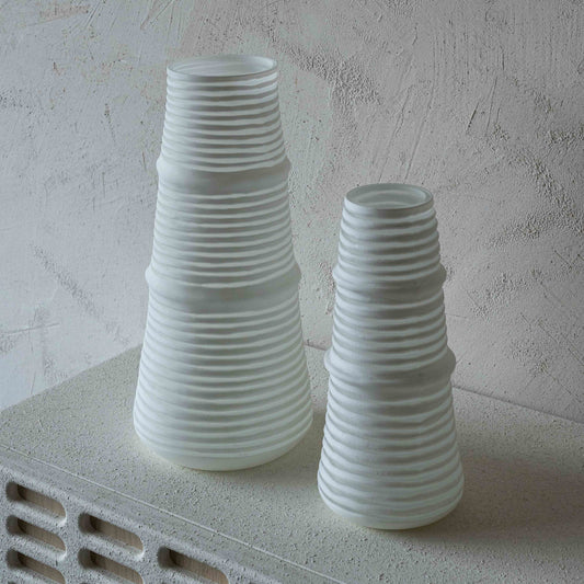 Snow Decorative Glass Vase | Flower Pot - Small