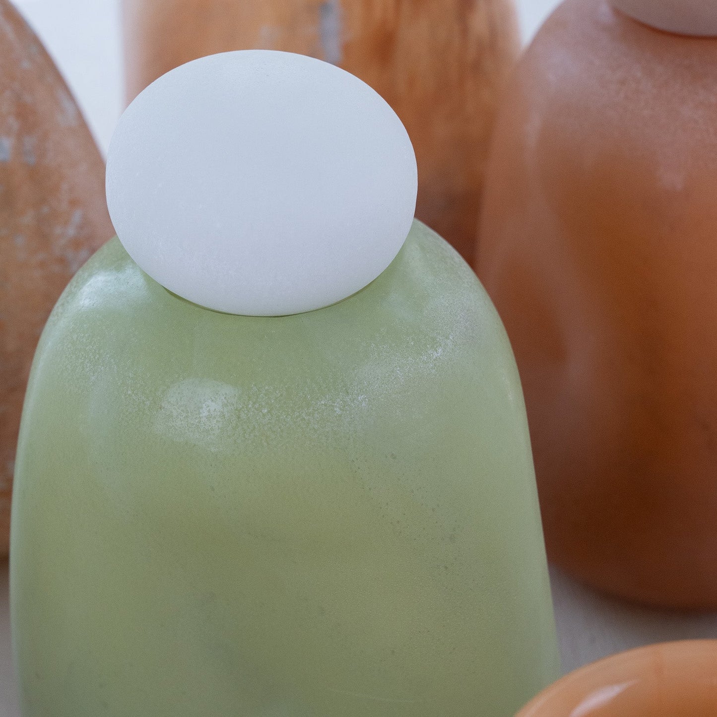 Pistachio Green - Decorative Glass Vase With Lid
