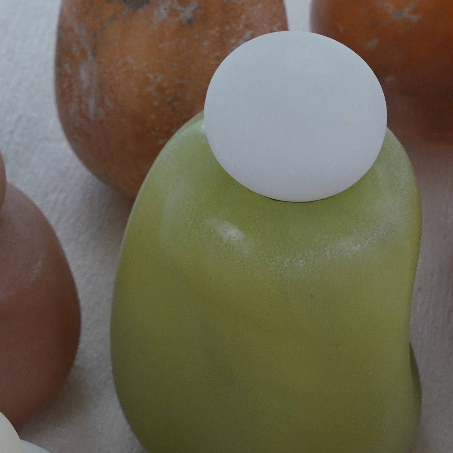 Pistachio Green - Decorative Glass Vase With Lid