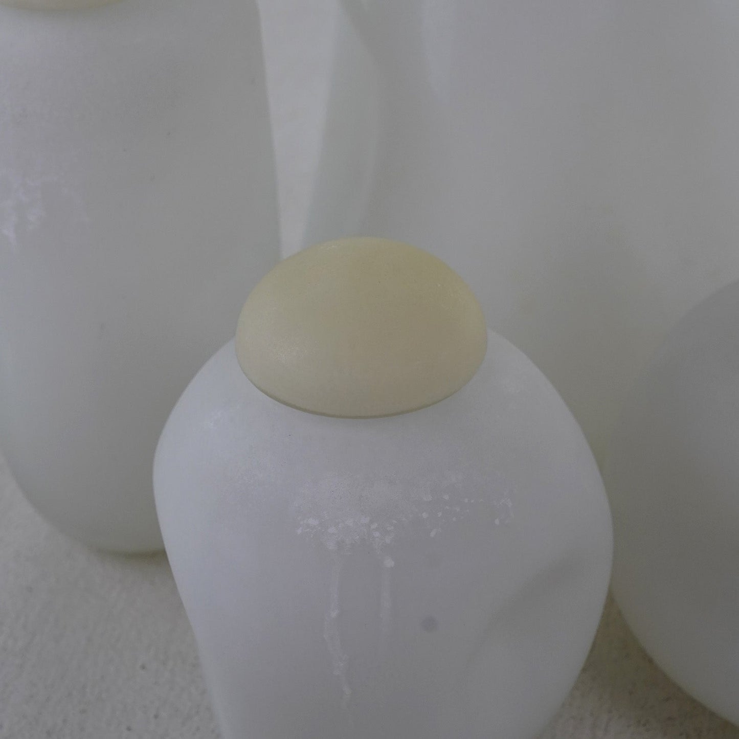 Vanilla White Decorative Glass Vase With Lid