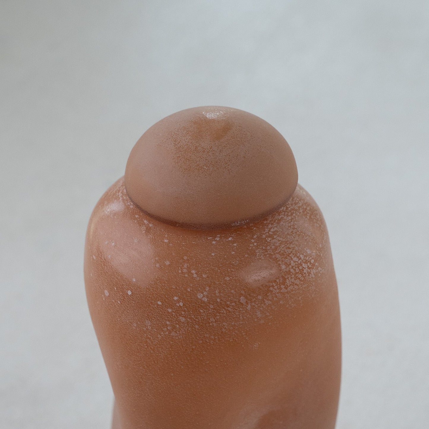 Peach Decorative Glass Vase With Lid