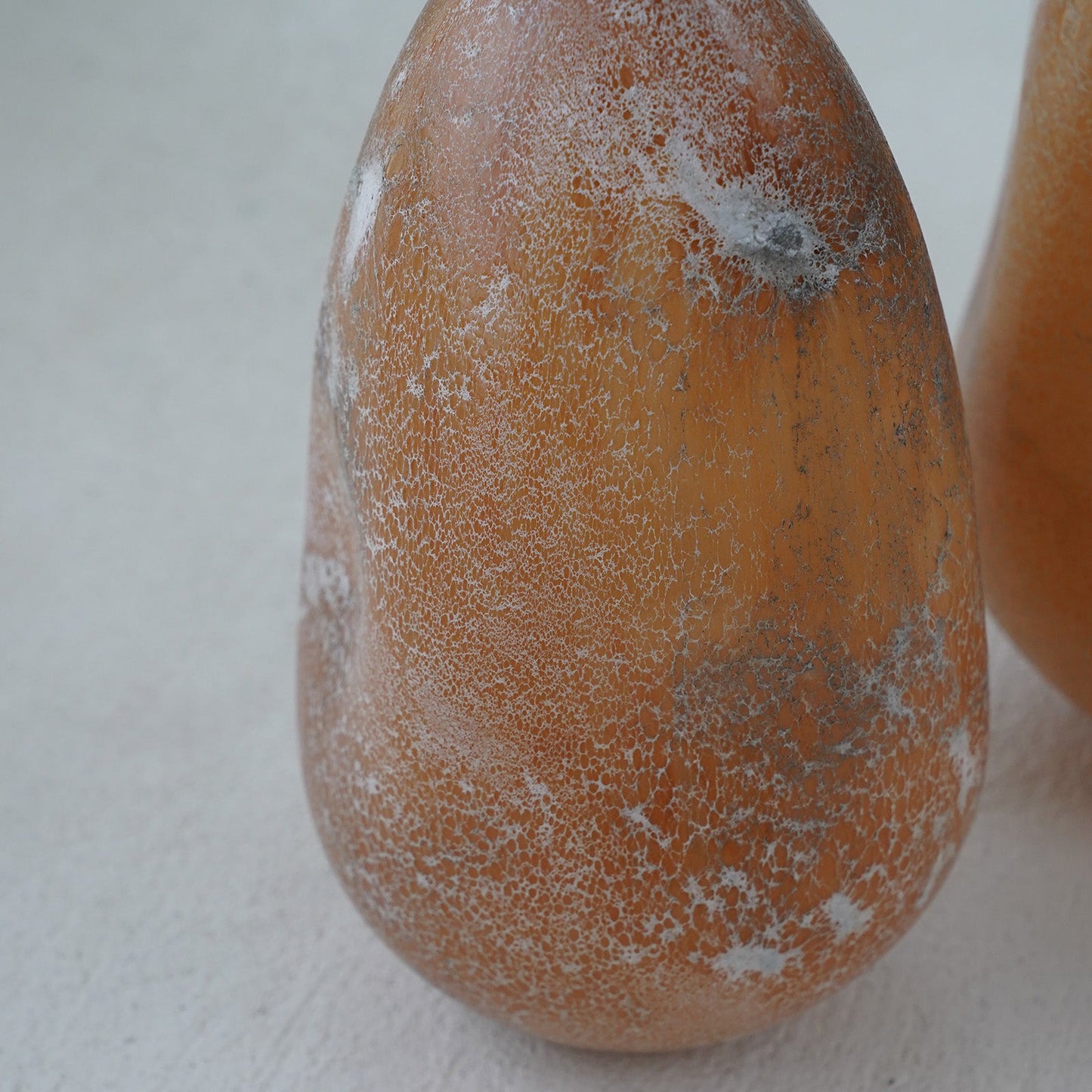 Peach and Cream Decorative Glass Vase Open Top