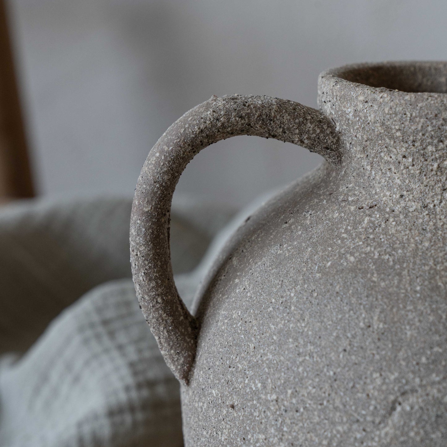 Serene Decorative Terracotta Vase With Handle | Flower Pot