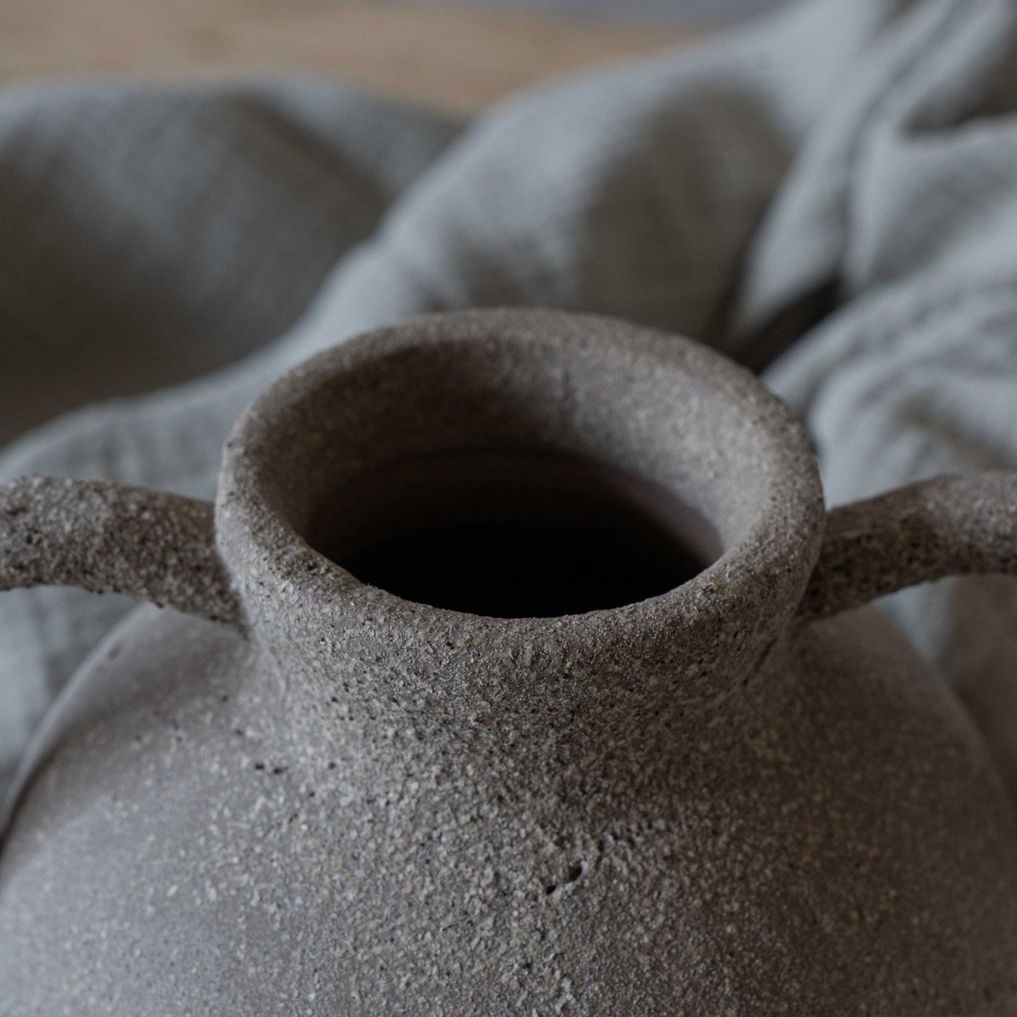 Serene Decorative Terracotta Vase With Handle | Flower Pot