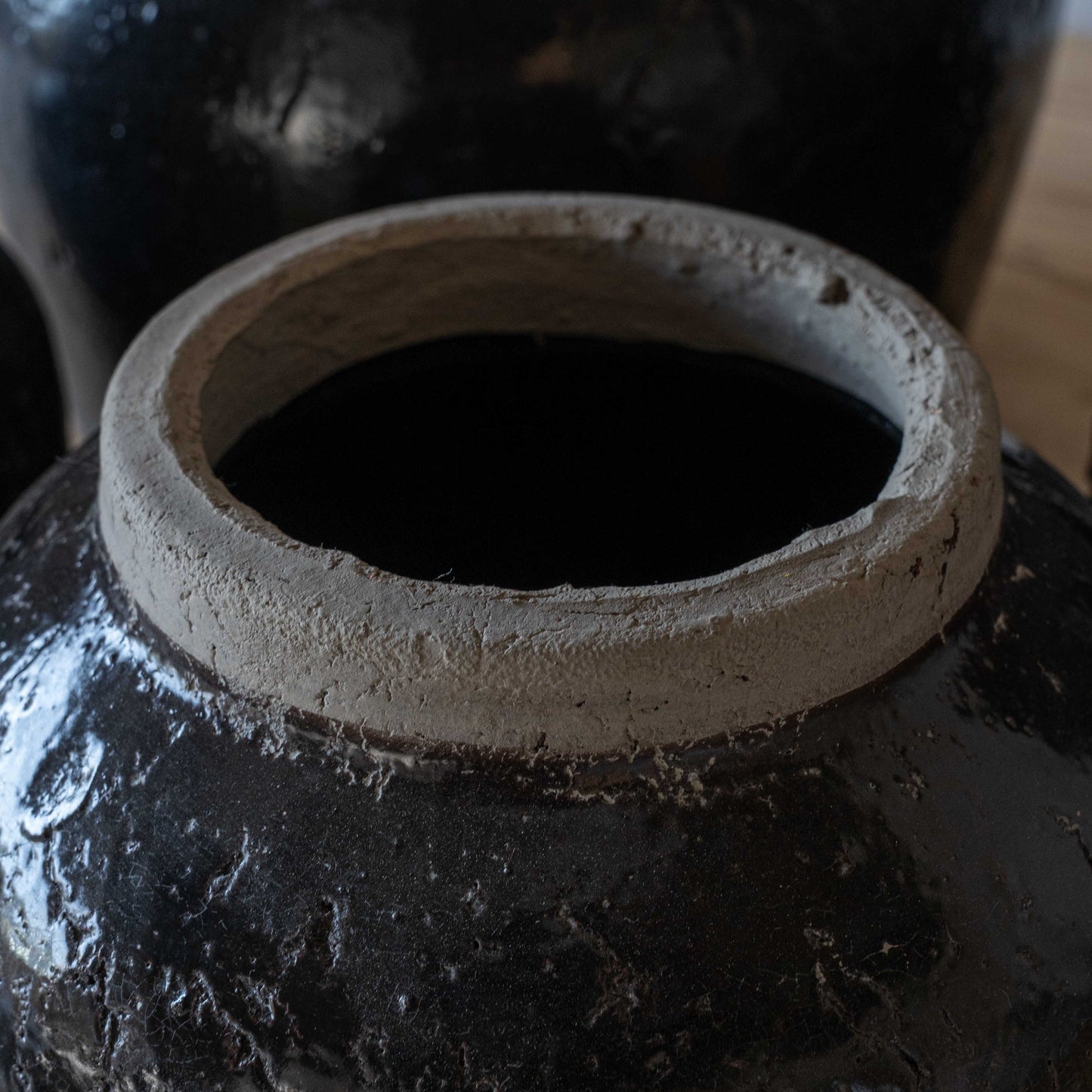 Vessel Decorative Black Ceramic Vase | Flower Pot