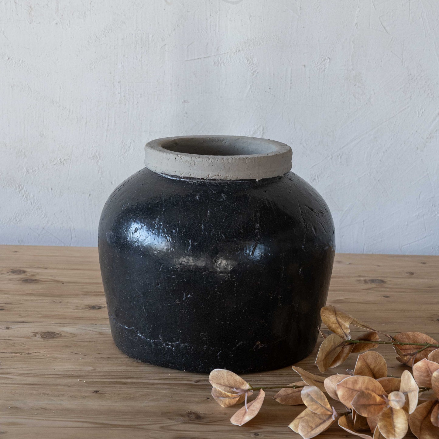 Vessel Decorative Black Ceramic Vase | Flower Pot