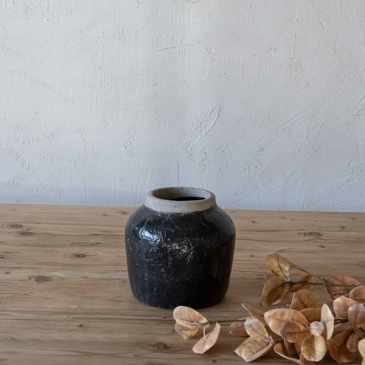 Vessel Decorative Black Ceramic Vase | Flower Pot