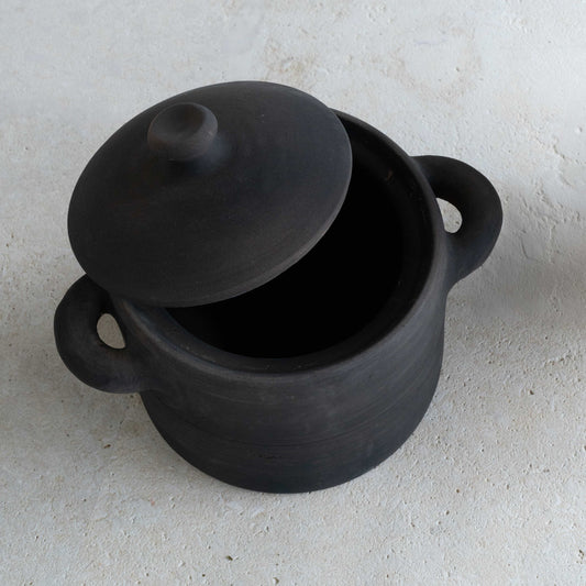 Calyx Pot Decorative Clay Storage Container With Lid