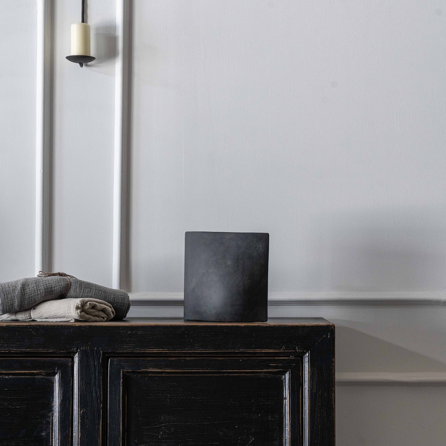 Ember Decorative Rectangle Black Vase | Flower Pot