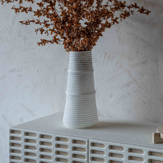 Snow Decorative Glass Vase | Flower Pot | Tall