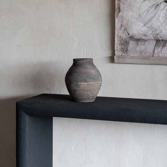 Wide Ceramic Terracotta Aged Flower Pot | Vase